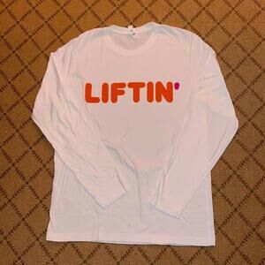 cotton L/S Tshirt LIFTIN’ w donut font  - XL
